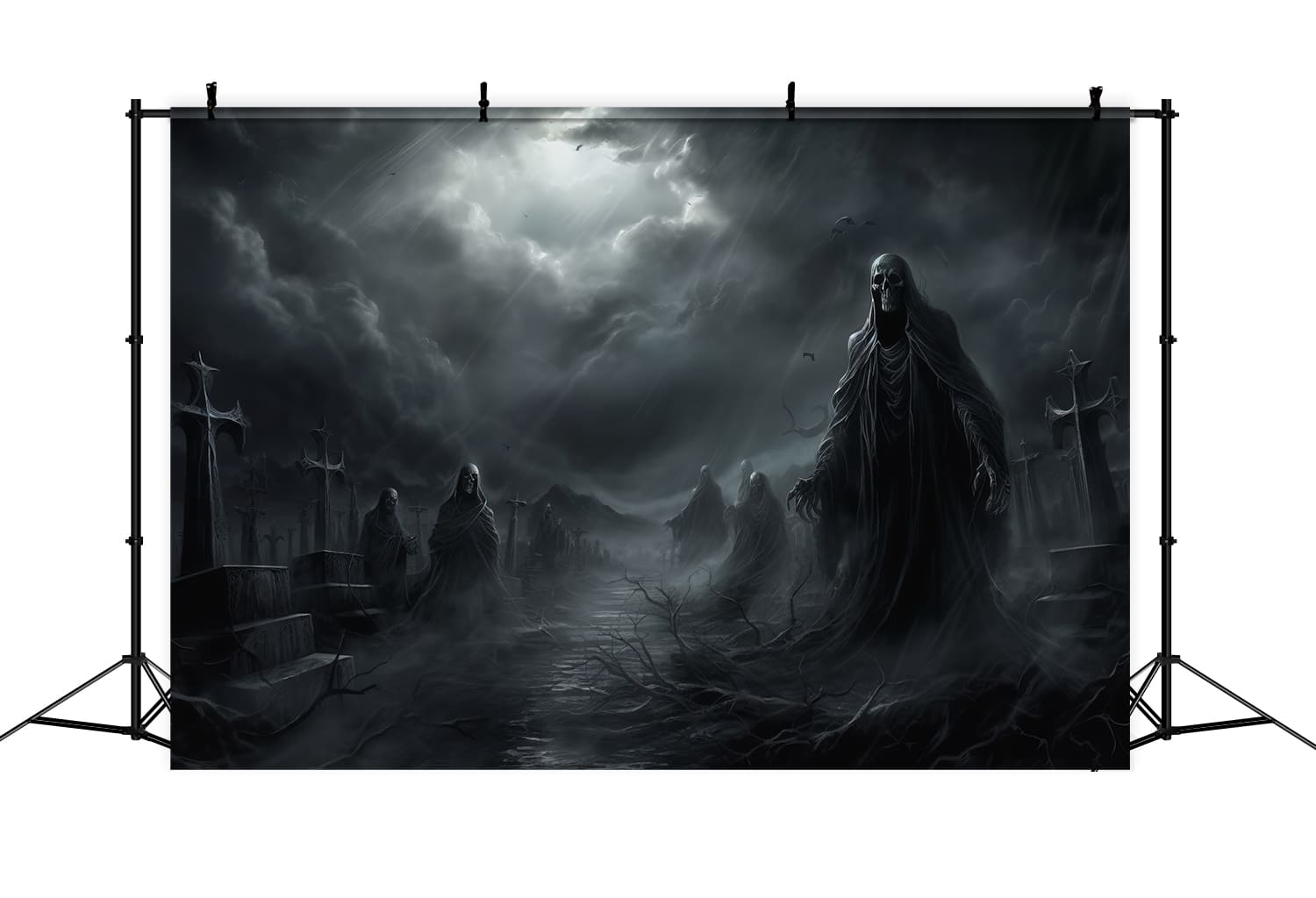 Horror Ghost Halloween Night Photography Backdrop RR7-57