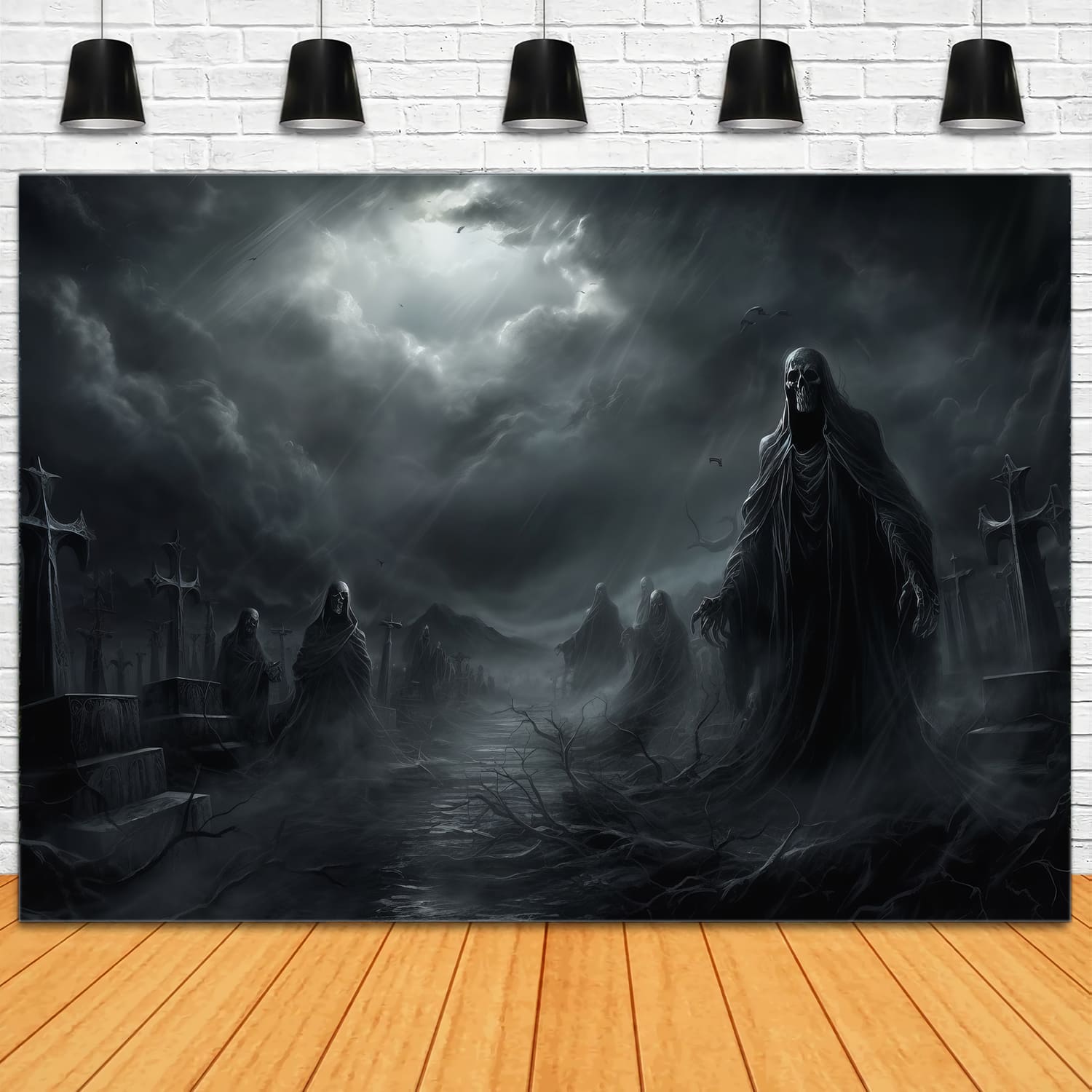 Horror Ghost Halloween Night Photography Backdrop RR7-57