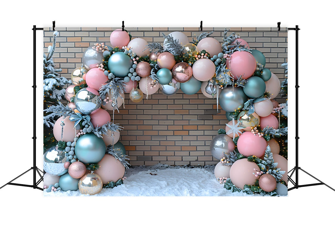 Christmas Balloon Arch Wonderland Backdrop RR7-574