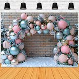 Christmas Balloon Arch Wonderland Backdrop RR7-574