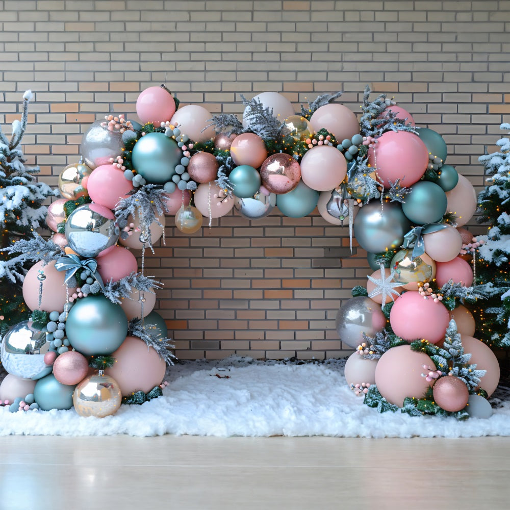 Christmas Balloon Arch Wonderland Backdrop RR7-574