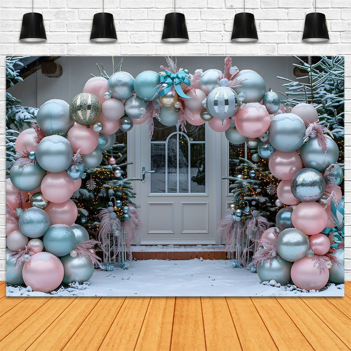 Christmas Elegant Balloon Arch Backdrop RR7-575