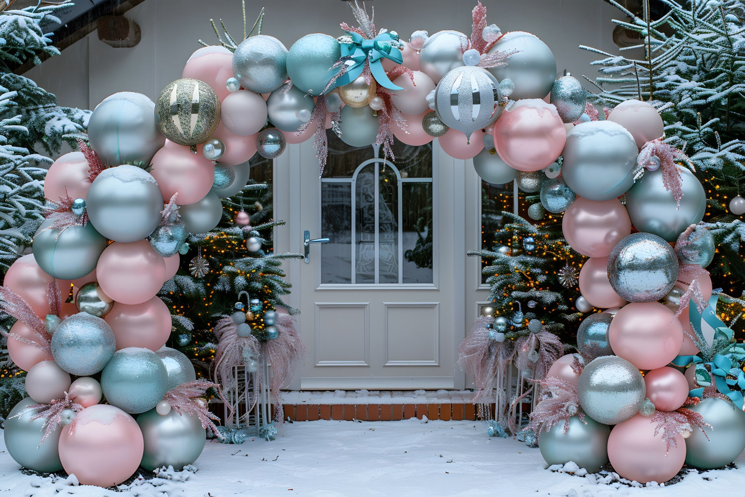 Christmas Elegant Balloon Arch Backdrop RR7-575