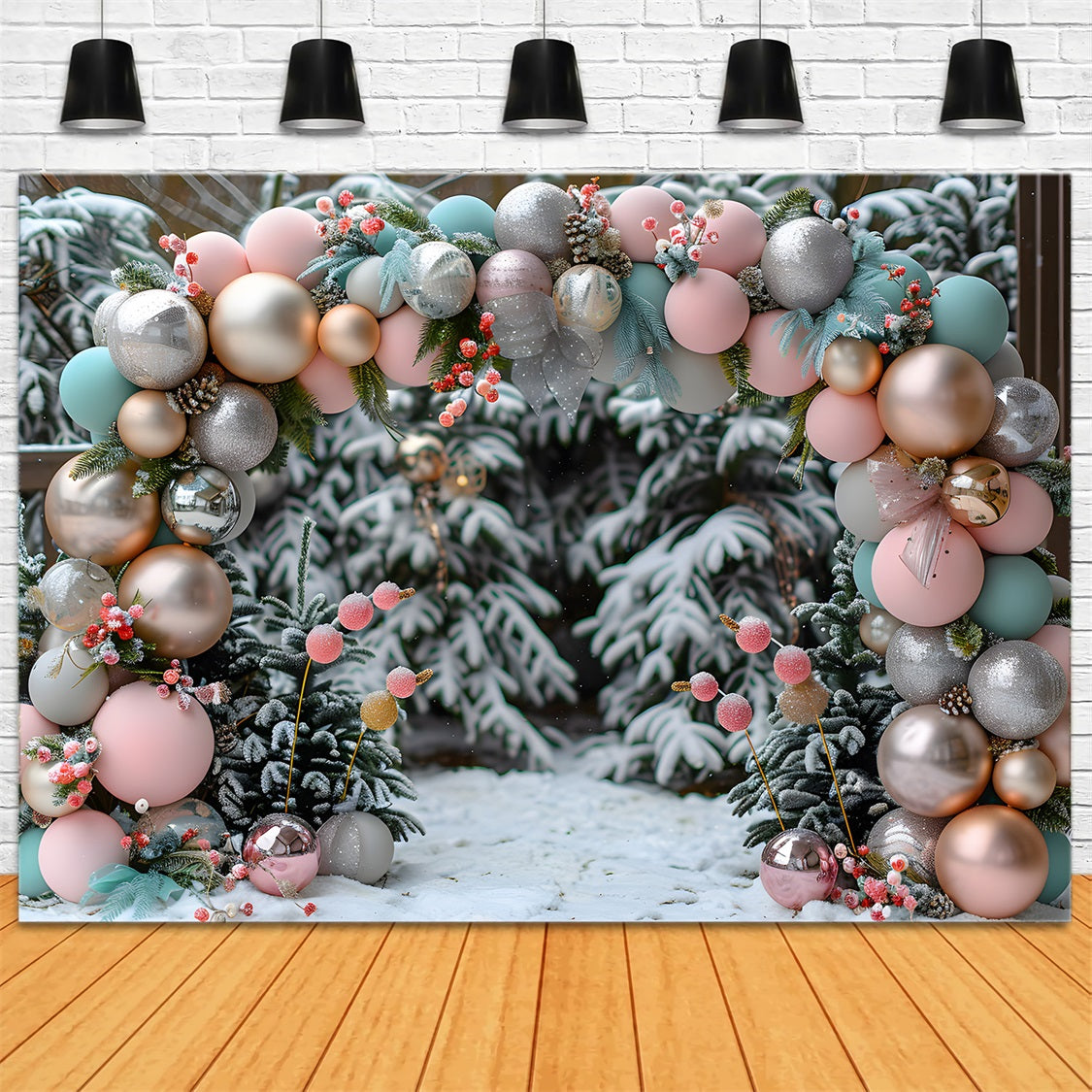 Christmas Festive Balloon Arch Backdrop RR7-576