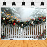 Christmas Festive Garland Fence Backdrop RR7-579