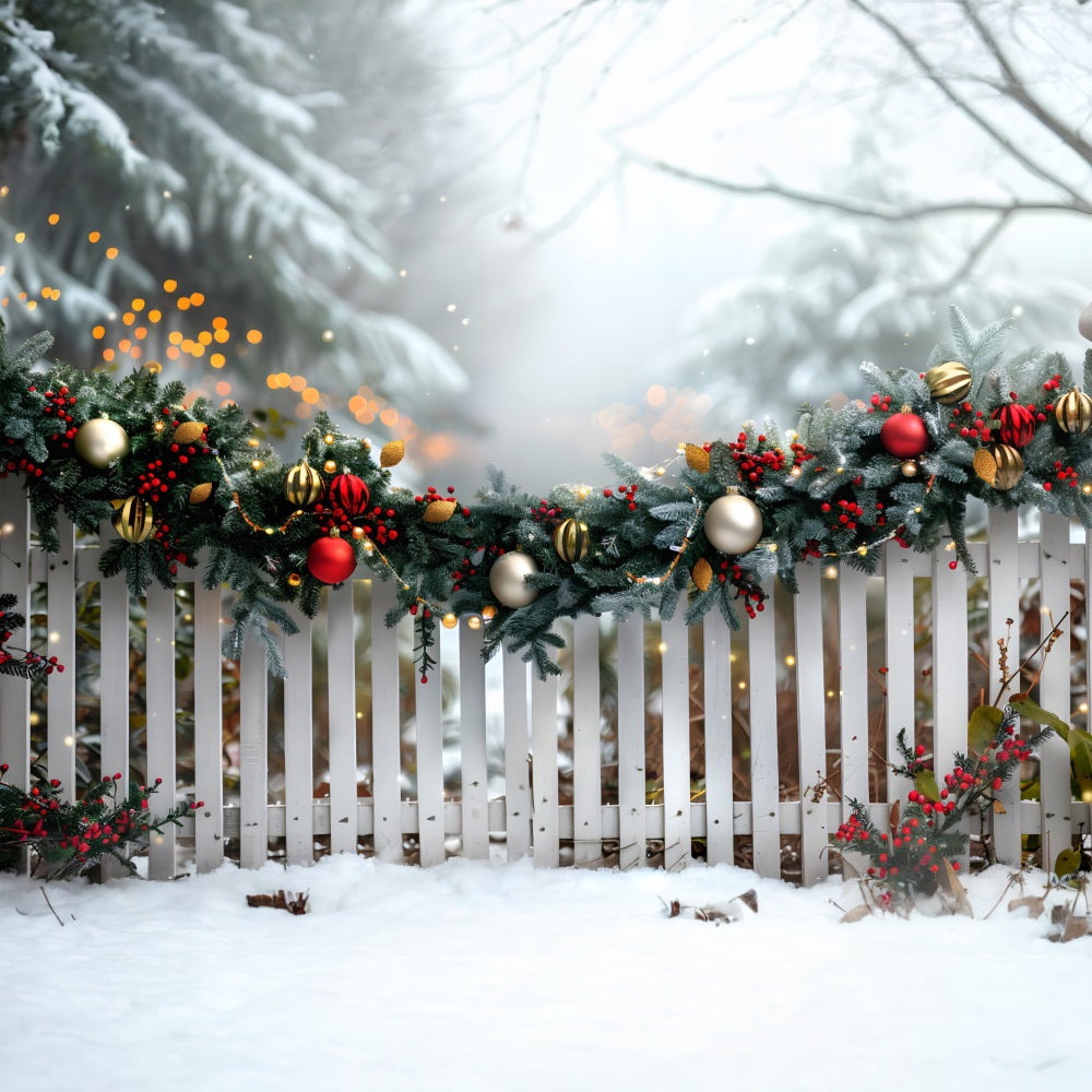 Christmas Festive Garland Fence Backdrop RR7-579