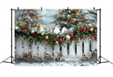 Christmas Joyful Garland Fence Backdrop RR7-580