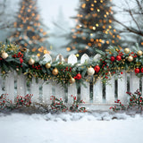 Christmas Joyful Garland Fence Backdrop RR7-580