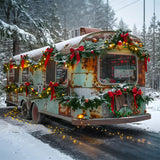 Christmas Rustic Trailer Wonderland Backdrop RR7-582