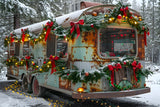 Christmas Rustic Trailer Wonderland Backdrop RR7-582