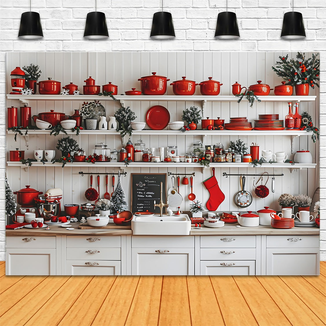 Christmas Festive Kitchen Wonderland Backdrop RR7-584