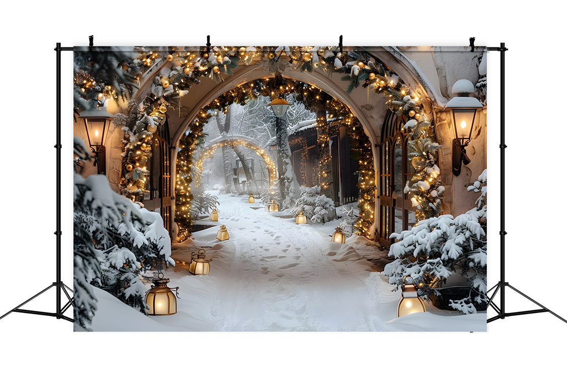 Christmas Magical Lantern Pathway Backdrop RR7-586