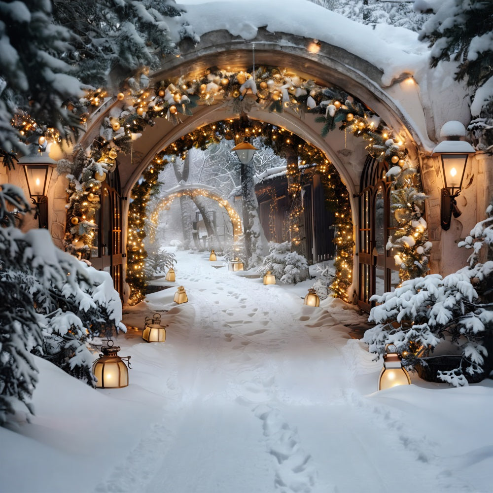 Christmas Magical Lantern Pathway Backdrop RR7-586