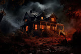 Haunted Houses Halloween Photography Backdrop RR7-58