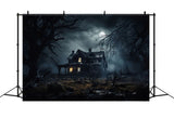 Halloween Dark Forest Cabin Photography Backdrop RR7-59