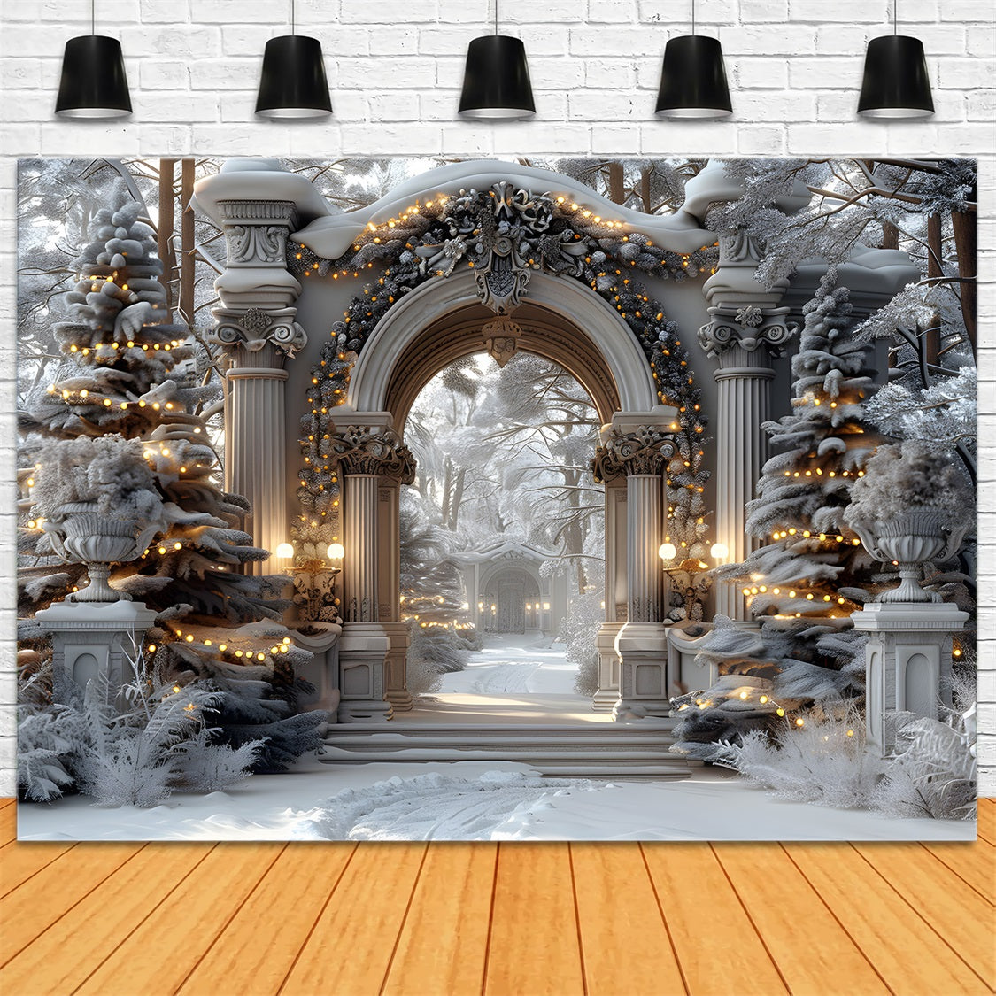 Christmas Enchanted Archway Wonderland Backdrop RR7-591