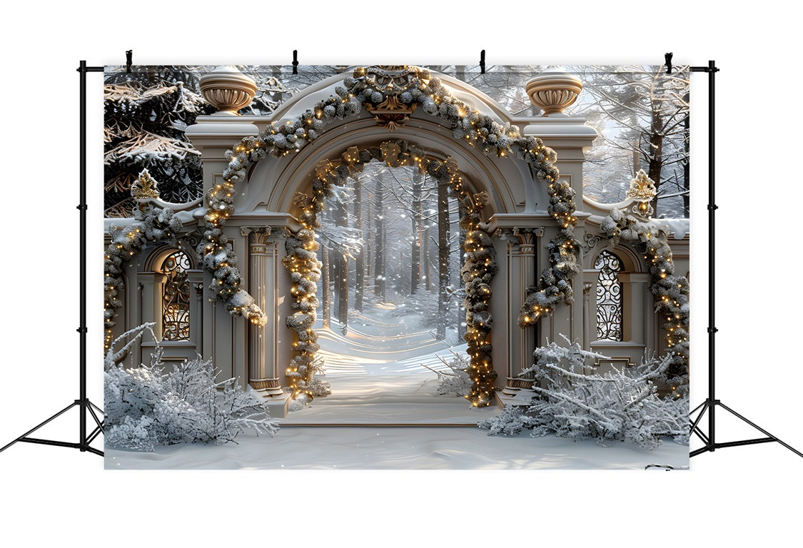 Christmas Snowy Archway Wonderland Backdrop RR7-592