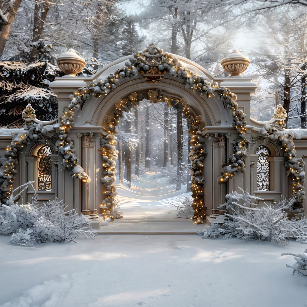 Christmas Snowy Archway Wonderland Backdrop RR7-592