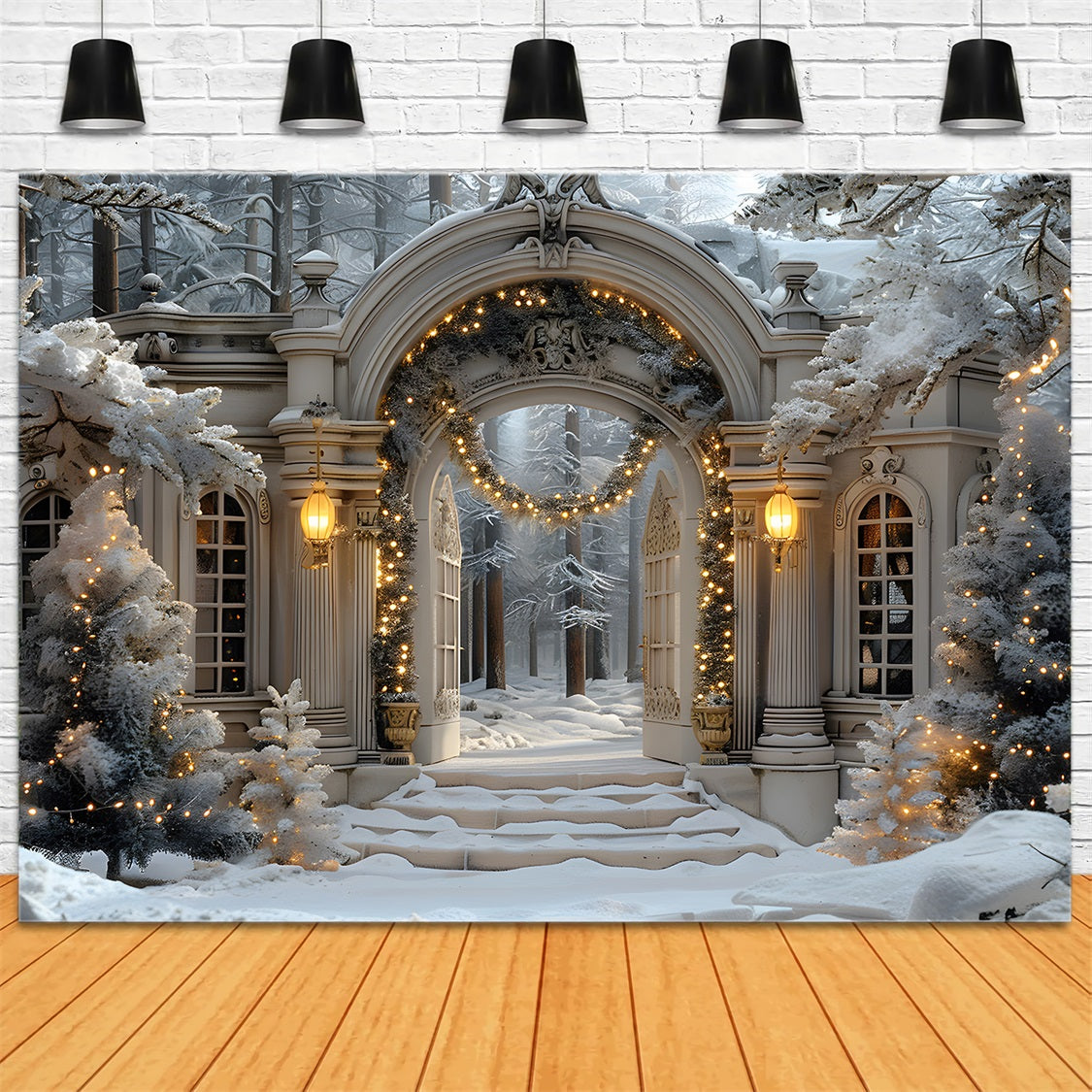 Christmas Winter Wonderland Archway Backdrop RR7-593