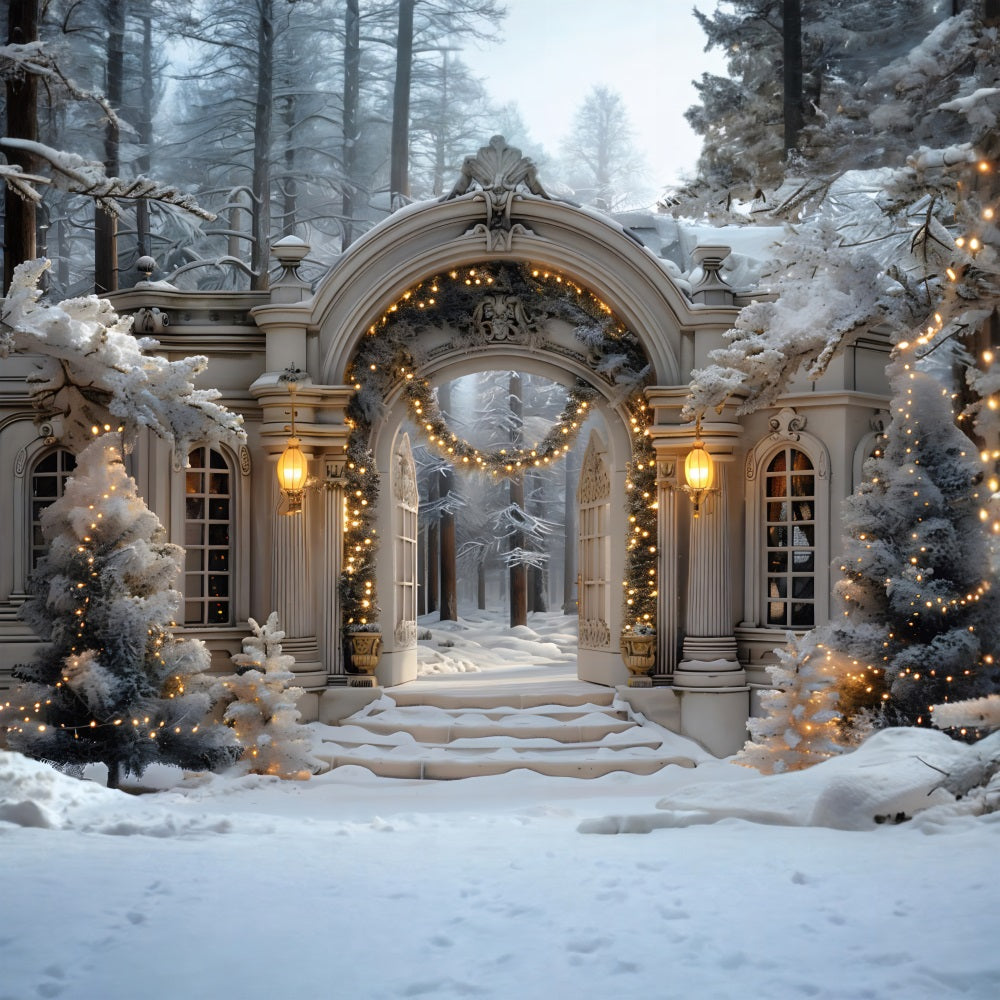 Christmas Winter Wonderland Archway Backdrop RR7-593