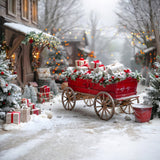 Christmas Festive Gift Cart Village Backdrop RR7-595