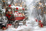 Christmas Festive Gift Wagon Wonderland Backdrop RR7-596