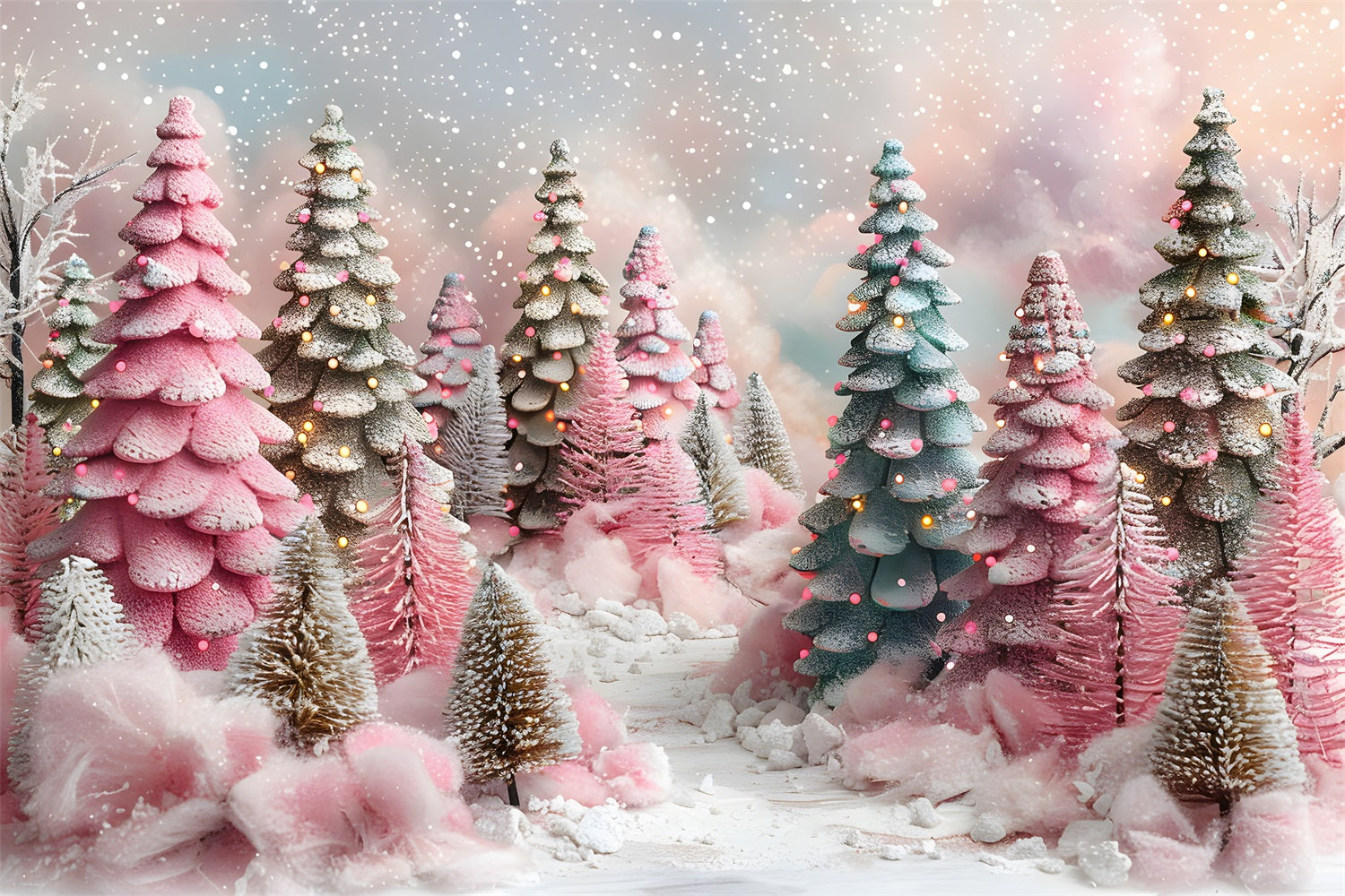 Christmas Pastel Fantasy Forest Backdrop RR7-599