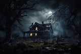 Halloween Dark Forest Cabin Photography Backdrop RR7-59