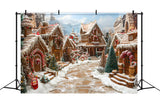 Christmas Gingerbread Village Enchantment Backdrop RR7-607