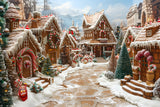 Christmas Gingerbread Village Enchantment Backdrop RR7-607