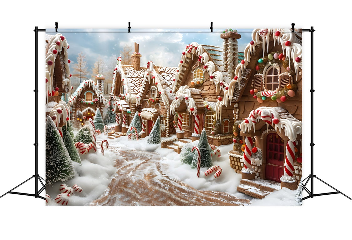 Christmas Gingerbread Candy Lane Backdrop RR7-608