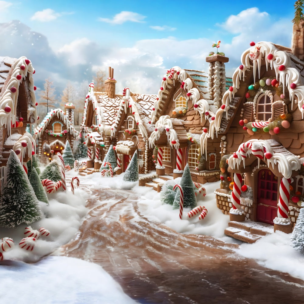 Christmas Gingerbread Candy Lane Backdrop RR7-608