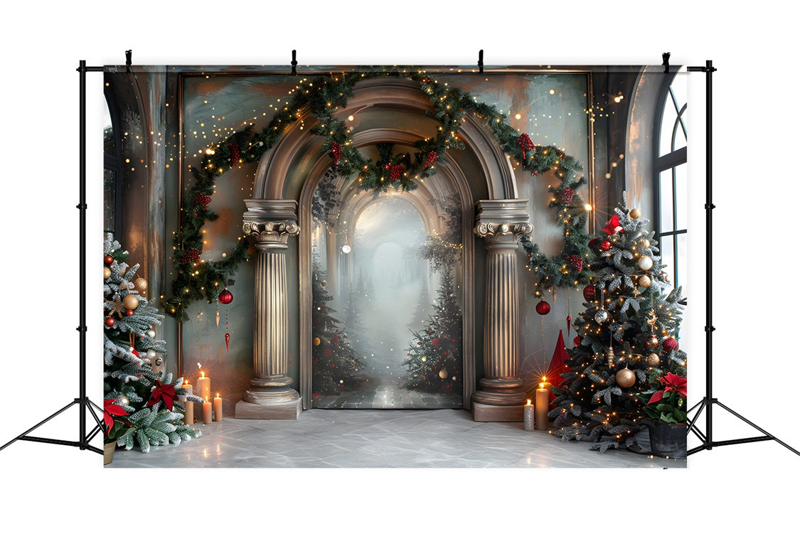 Christmas Elegant Arched Entrance Backdrop RR7-610