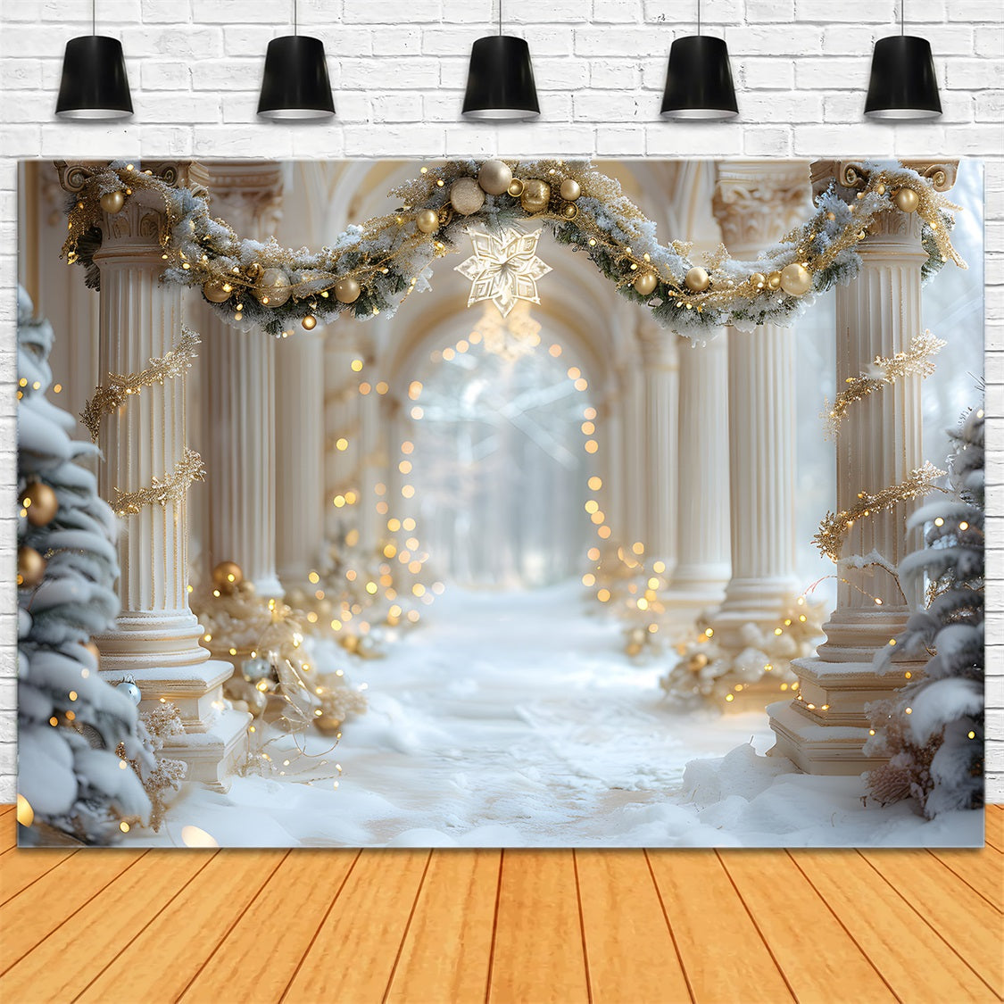 Christmas Winter Palace Walkway Backdrop RR7-612