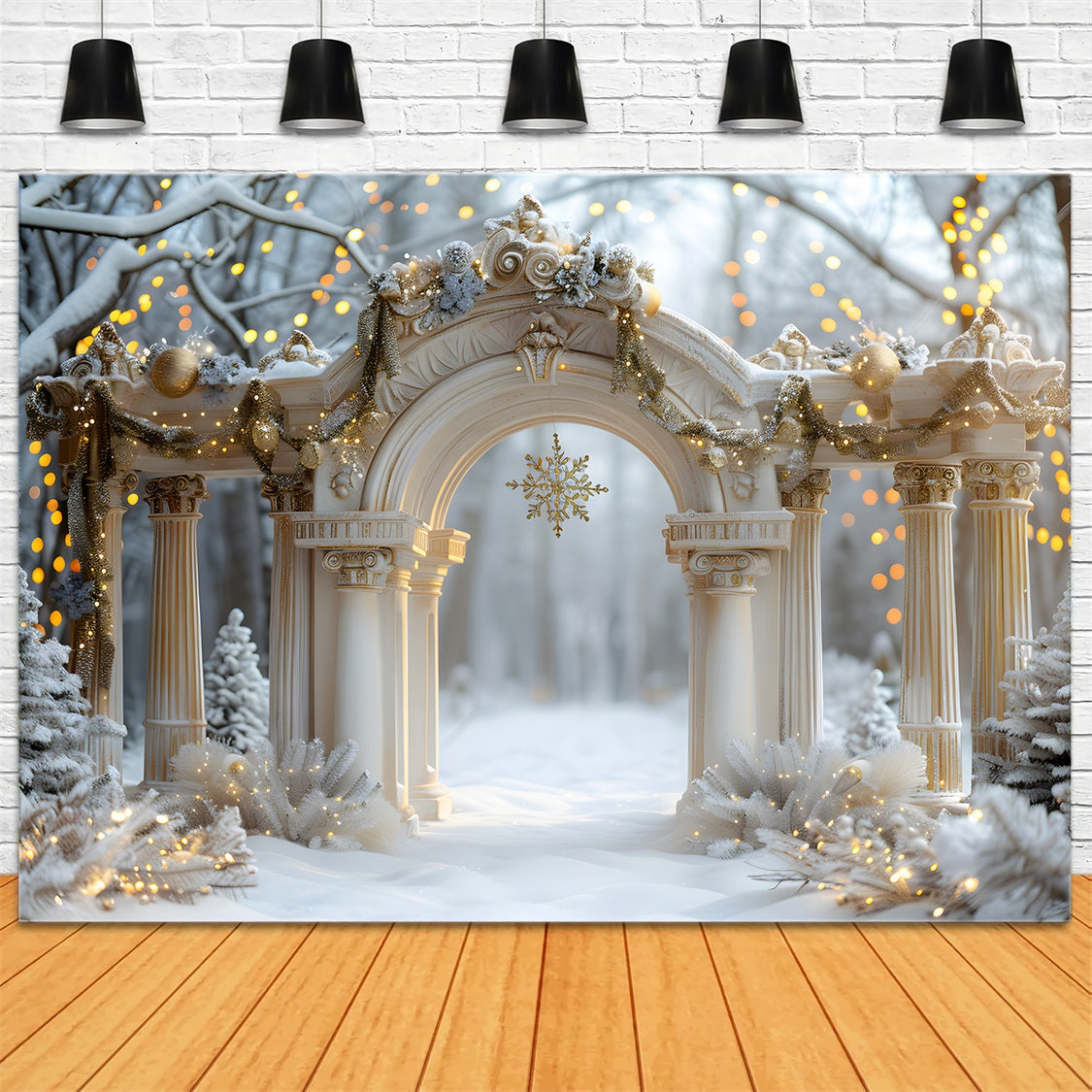 Christmas Elegant Archway with Snowflake Backdrop RR7-614