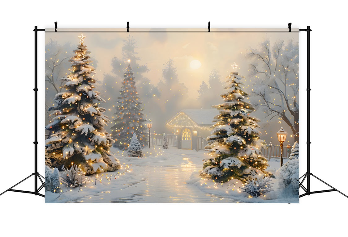 Christmas Enchanted Winter Pathway Backdrop RR7-615