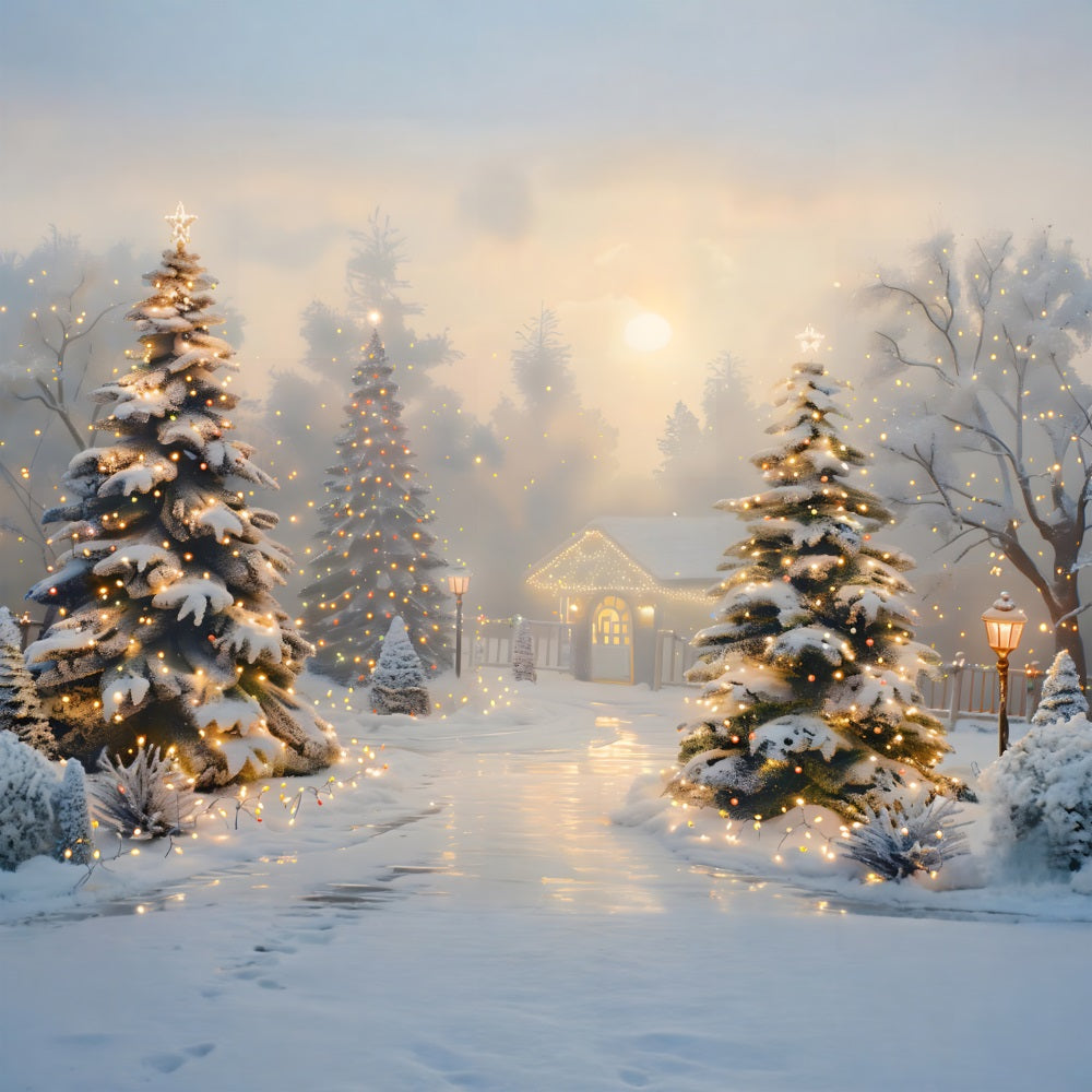 Christmas Enchanted Winter Pathway Backdrop RR7-615