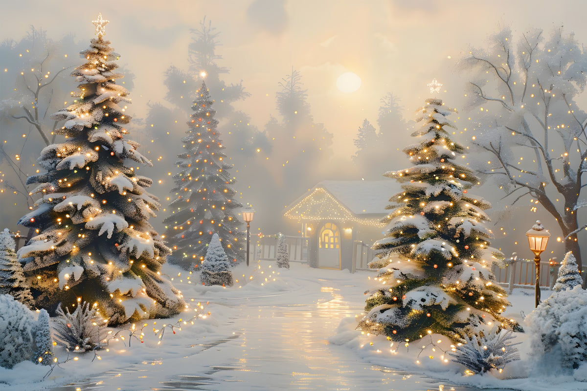 Christmas Enchanted Winter Pathway Backdrop RR7-615