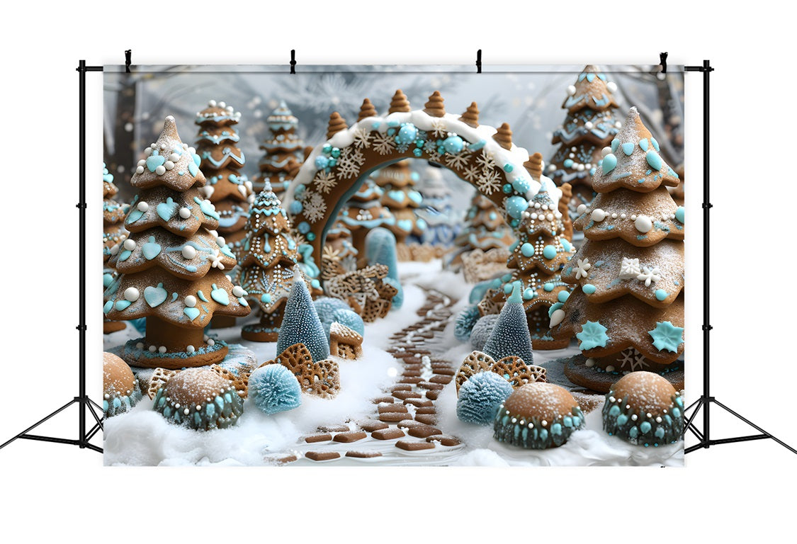 Christmas Tree Gingerbread Wonderland Backdrop RR7-617