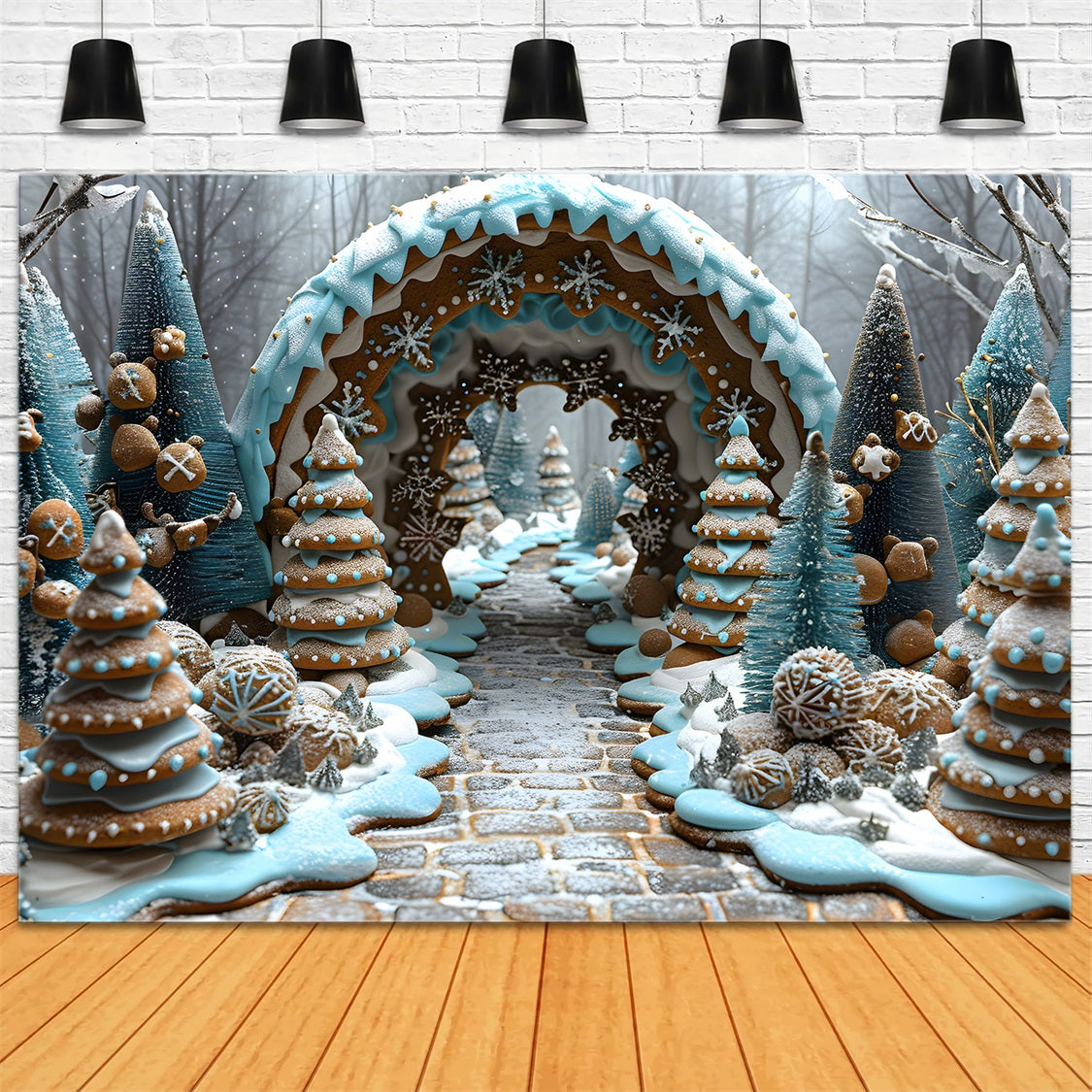 Christmas Gingerbread Enchanted Archway Backdrop RR7-618