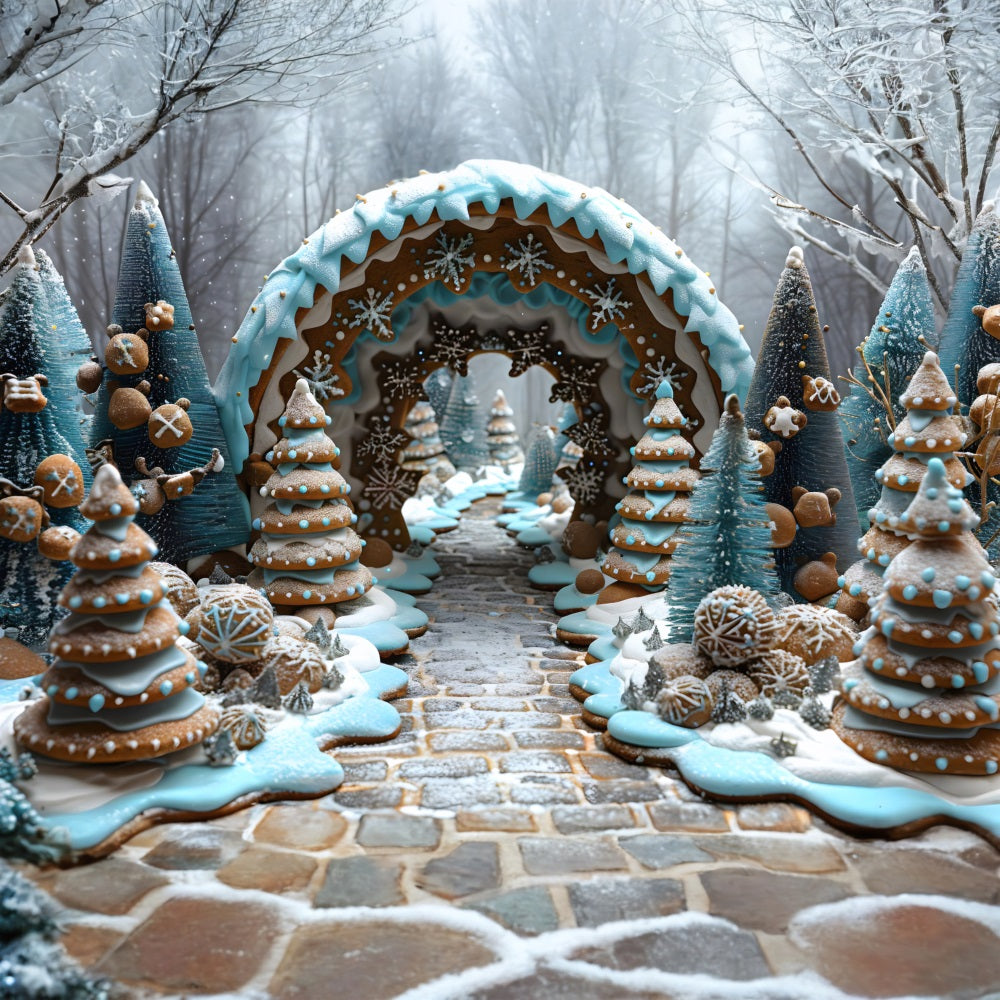 Christmas Gingerbread Enchanted Archway Backdrop RR7-618