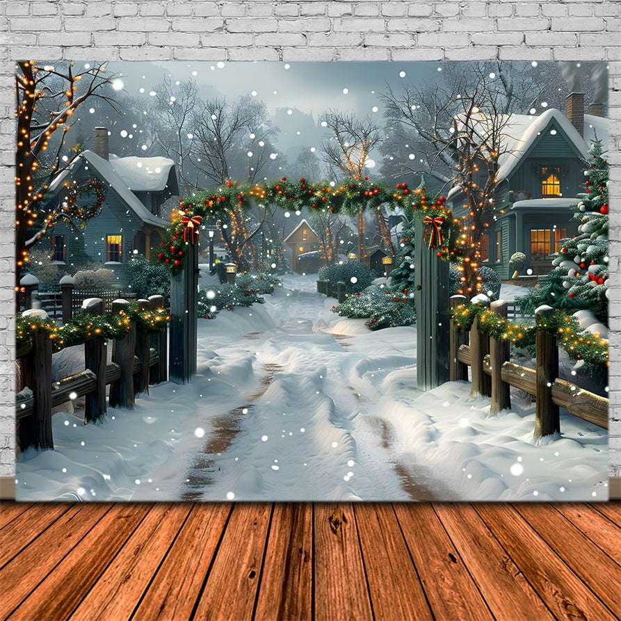 Christmas Village Festive Entrance Backdrop RR7-620