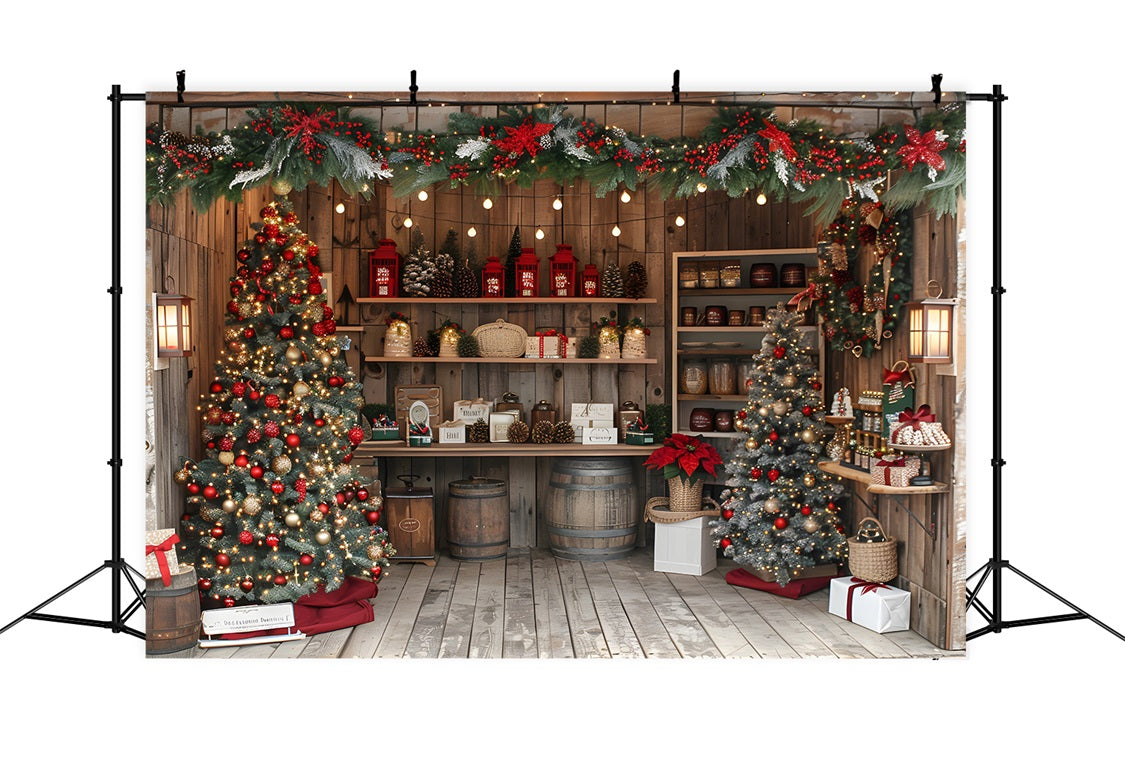 Christmas Rustic Market Stall Backdrop RR7-630