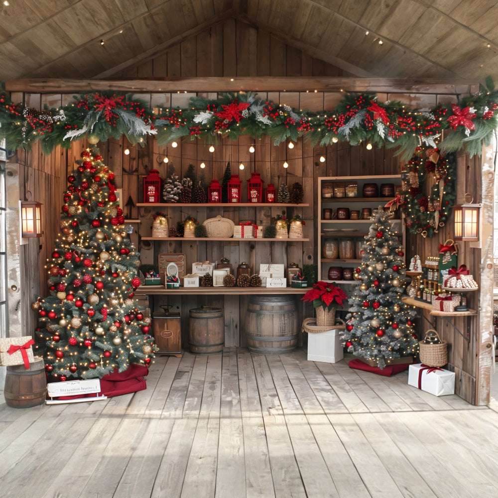 Christmas Rustic Market Stall Backdrop RR7-630