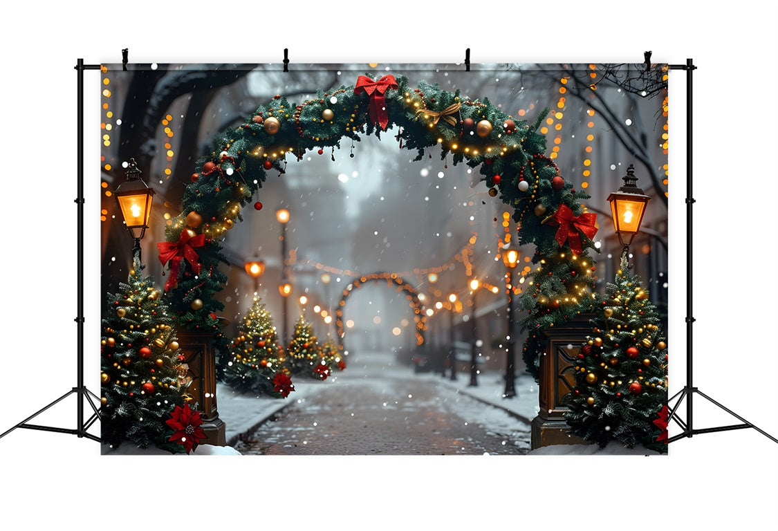 Christmas Festive Archway Lights Path Backdrop RR7-633