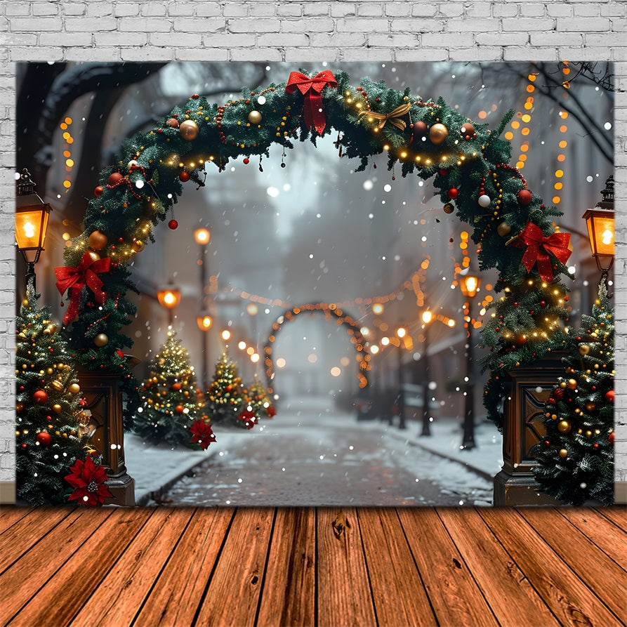 Christmas Festive Archway Lights Path Backdrop RR7-633