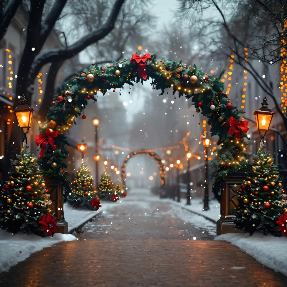 Christmas Festive Archway Lights Path Backdrop RR7-633