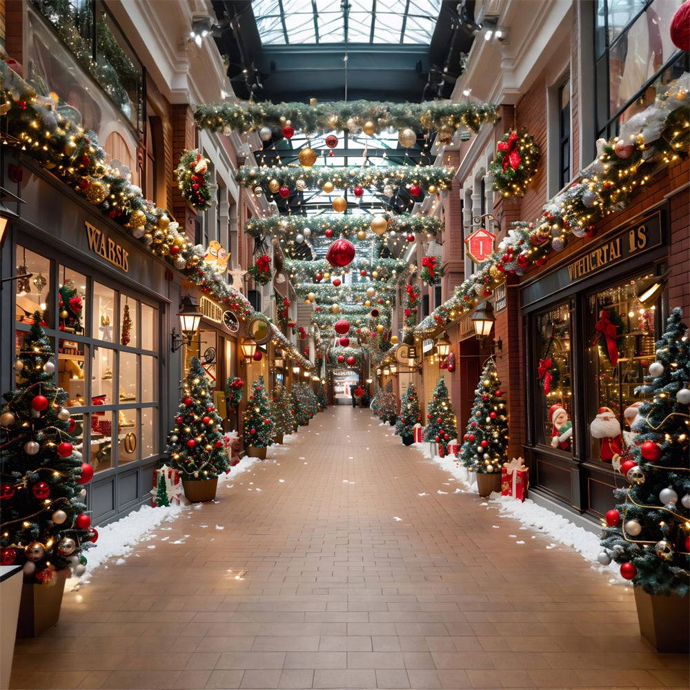 Christmas Festive Shopping Arcade Backdrop RR7-635