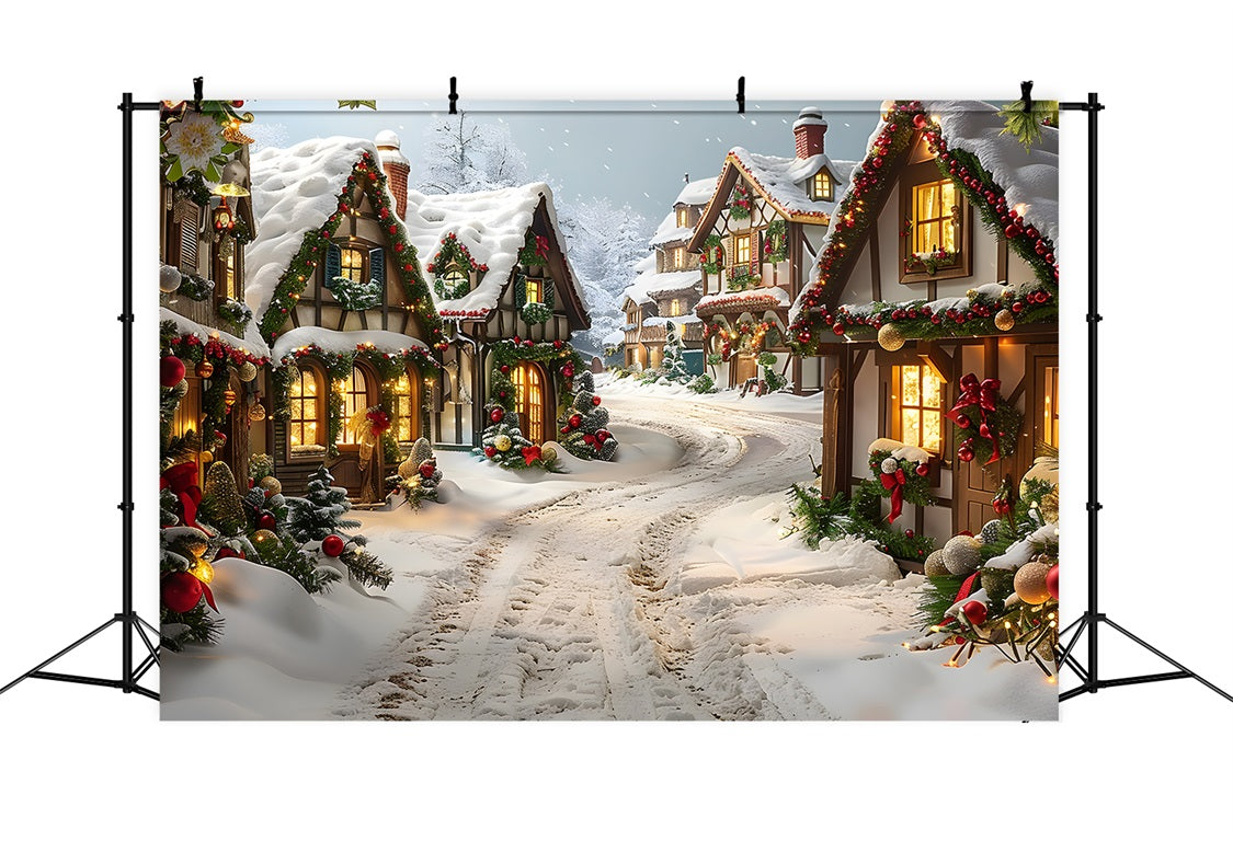 Christmas Enchanted Village Path Backdrop RR7-636