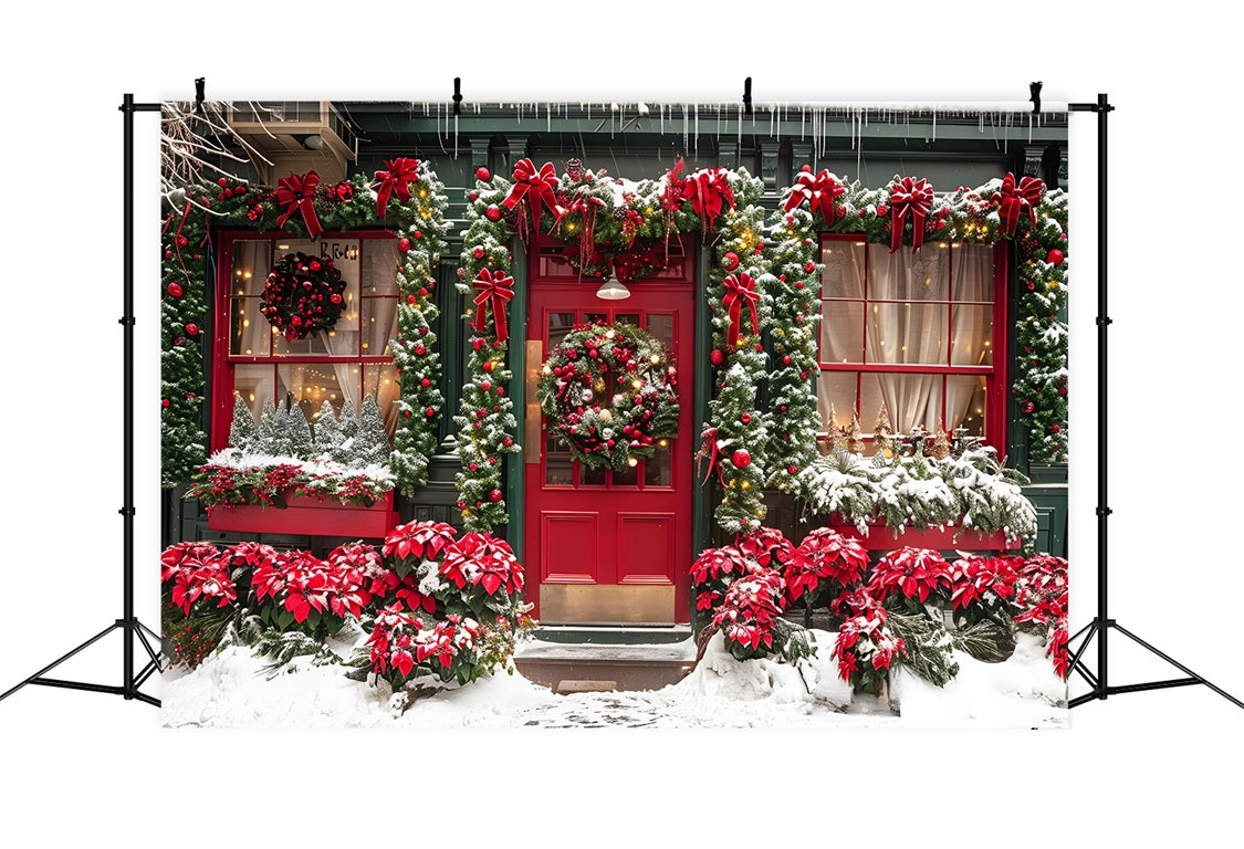 Christmas Festive Storefront Display Backdrop RR7-637